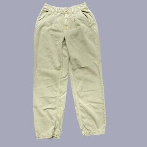 Free People Petite Khaki Chino Cotton Straight Leg Pants Women's Size 0